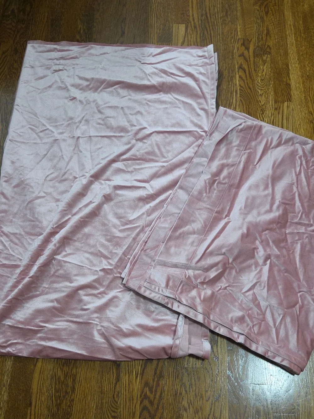Soft Pink Velour Curtain Panel Set - Elegant Drapery